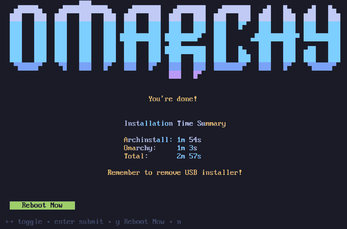 DHH (@dhh) on Twitter photo We got a FULL INSTALL of Omarchy down UNDER THREE MINUTES!! <a href="/ryanrhughes/">Ryan R. Hughes</a> has been obsessively optimizing the install flow for the new offline ISO. This is going to be so good, so fast. Can't wait to share! We got a FULL INSTALL of Omarchy down UNDER THREE MINUTES!! <a href="/ryanrhughes/">Ryan R. Hughes</a> has been obsessively optimizing the install flow for the new offline ISO. This is going to be so good, so fast. Can't wait to share!