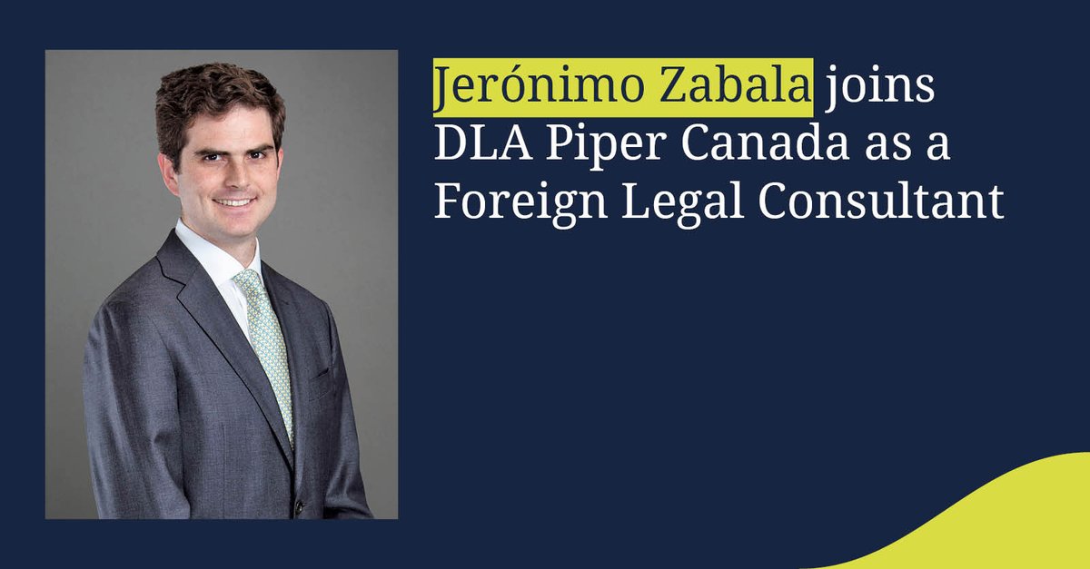 DLA Piper Canada welcomes Jerónimo Zabala to our Toronto office as a Foreign Legal Consultant. Before joining our Toronto office, Jerónimo practised as a lawyer at DLA Piper Chile. spr.ly/6011AG7UH #LawyerMoves