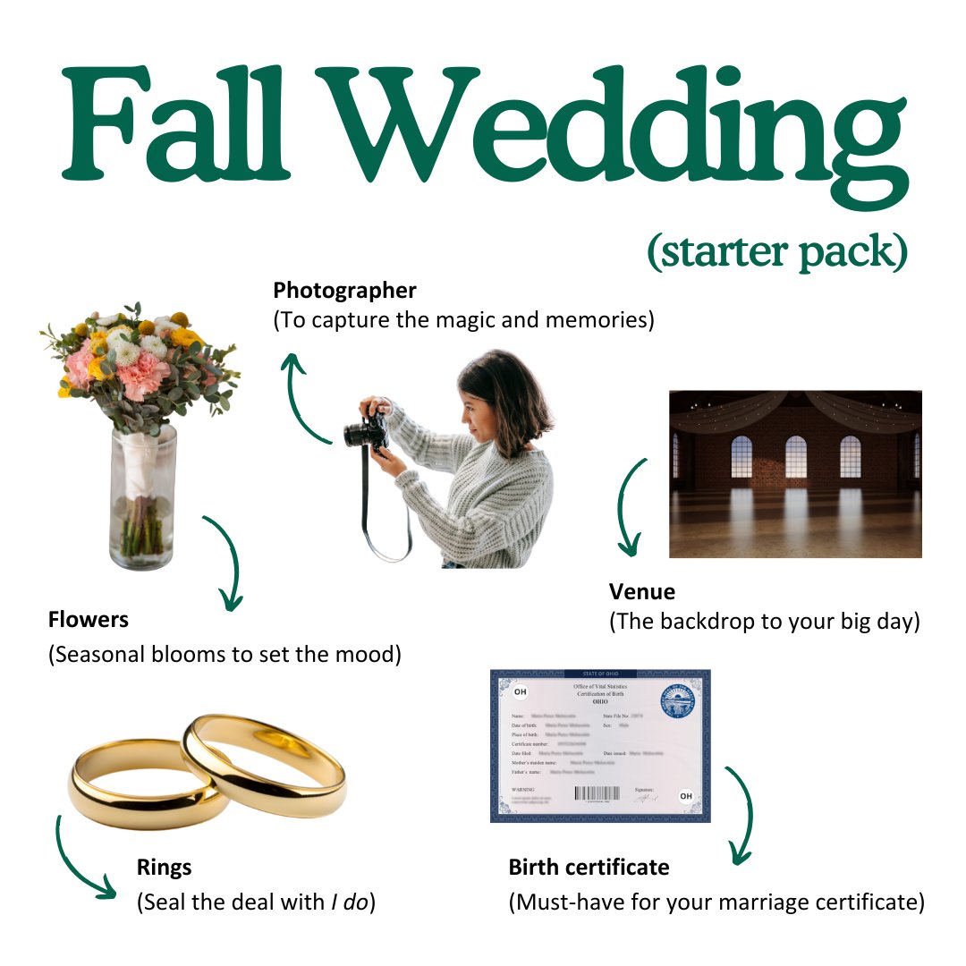 You’ve thought of everything—the venue, the flowers, the playlist... 

You’ll also need an official copy of your birth certificate to apply for your marriage license!

Get it checked off your list early. Order an Ohio birth certificate from HCPH ➡️ bit.ly/3RnB5qX