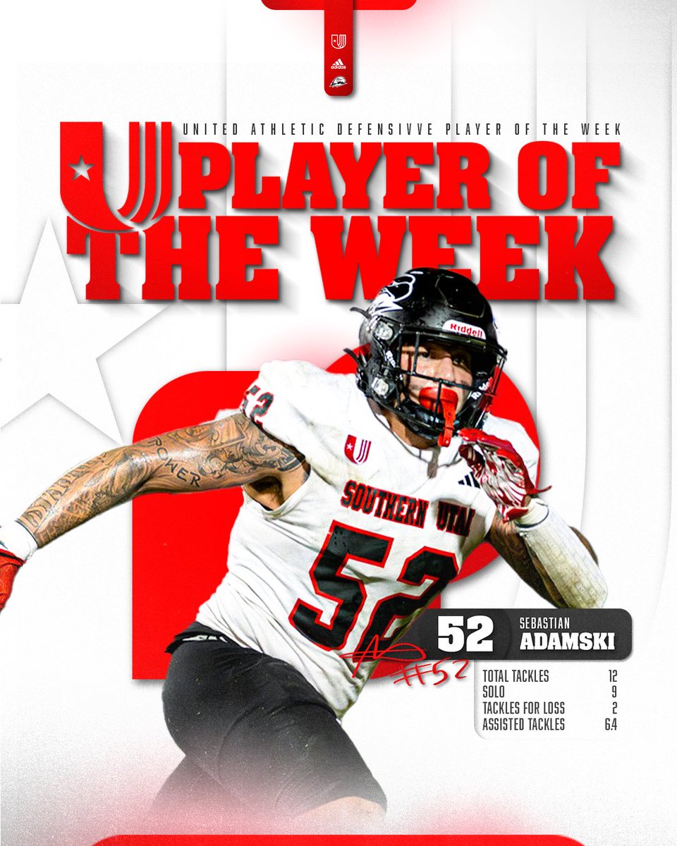 A dominant week for Sebastian 👊 Your UAC Defensive Player of the Week!

🗞️ : tinyurl.com/m3akmuwa

#WeChase ⚡️ #TBirdNation ⚡️ #RaiseTheHammer