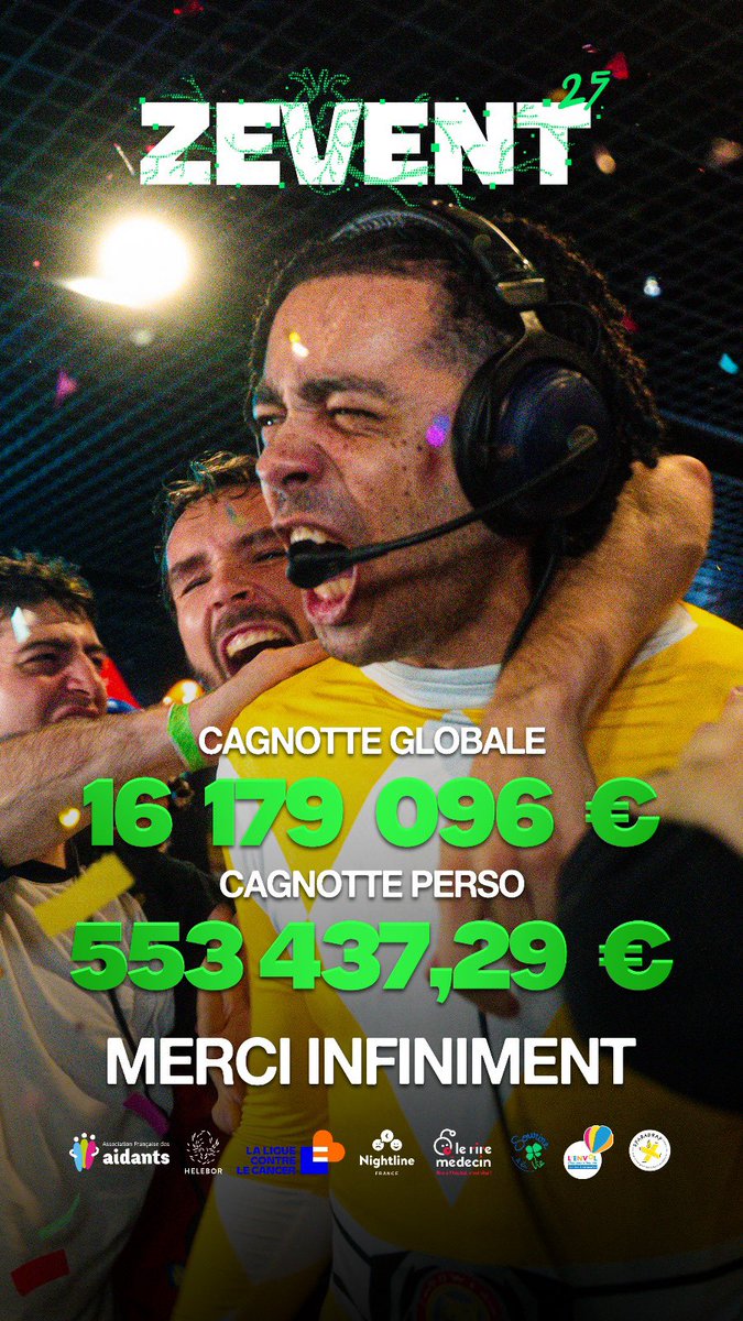 J’atterris à peine sur ce qu’on vient de vivre tous ensemble ce week-end, encore une fois merci pour tout, je pense que j’ai passé l’un des meilleurs moments de ma vie sur internet, la mobilisation de toute part est juste trop impressionnante, bravo et merci #ZEvent2025 💚