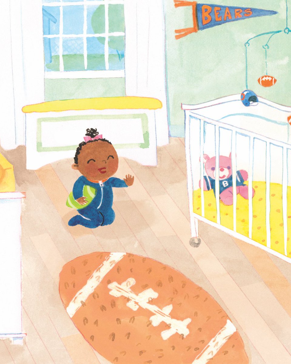 My husband was in his happy place all day today watching football. He’s a Jets fan, but this illustration is from CHICAGO BABY (Pohlen/Lemay). 🏈  #violetlemay #illustration #kidlitart #picturebook #chicagobaby #chicagobears #dabears #mbartists