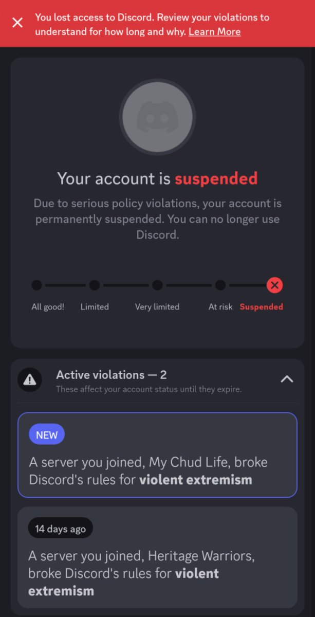 Etoo e una injusticia!! Mmm Mee banearon eel diskords porr disquee unirme a gruposs incels y y violentoss mmm soy inocente yoo no sabía nada! Yoo ni eraa activoo ahí ehh yo era pasivo mm nuuncaa hablaba mm yo solo keria estar conn mis compañeros incels! Arregla esto <a href="/discord/">Discord</a> !!