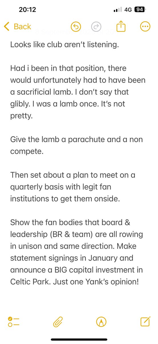 Here <a href="/CelticFC/">Celtic Football Club</a> 
Just an opinion from a <a href="/PloughBhoysCSC/">Plough Bhoys CSC 🍀🇮🇪</a> member listen or don’t but it might actually work 🤷‍♂️

<a href="/CelticFCSLO/">CELTIC FC SLO</a> could maybe pass this onto the relevant parties because we the fans the ones who fund our club aren’t looking for the earth , just show a bit of ambition 🍀