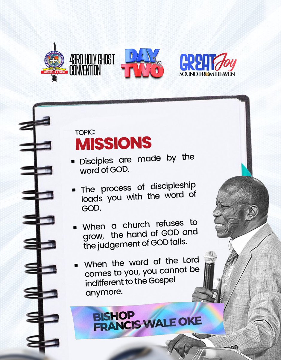 HGClive's tweet photo. QUOTES FROM OUR FATHER IN THE LORD! 🔥
#Day2
#hgc2025
#holyghostconvention
#greatjoy #soundfromheaven
#onemillionsoulsforchrist https://t.co/nJjL0EIGQ4