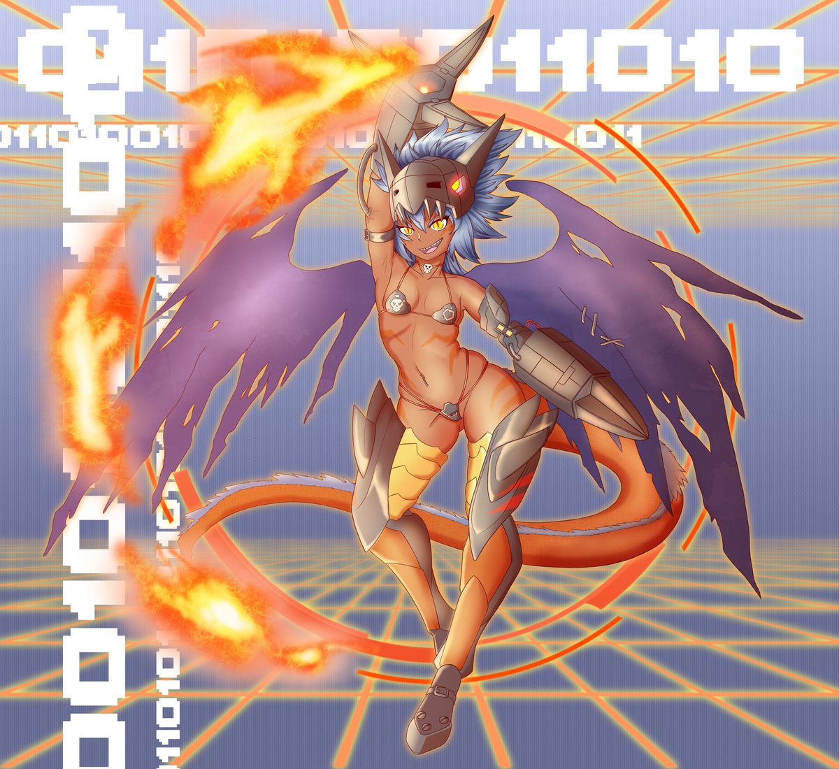 BurbDoodles's tweet image. What if Megadramon, but cute girl?
#Digimon #デジモン