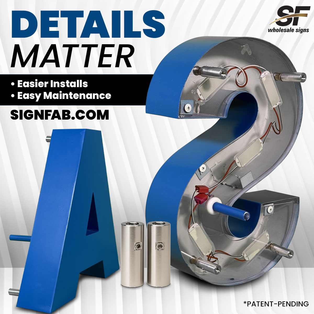 SignFabInc's tweet image. Faster #Installs. Cleaner Results.
Save time on-site and deliver a polished finish with our #SetScrewSpacers. Designed with #installers in mind, they’re the small detail that makes a big difference.

Learn more at signfab.com
#InstallerApproved #SetScrewSpacers