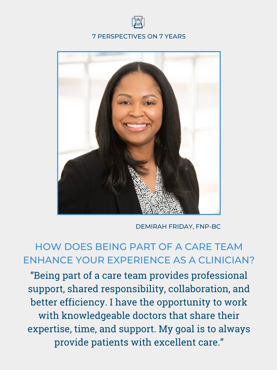 Charlotte has grown rapidly in the past 7 years, which is one of the most important reasons many of our physicians and advanced care clinicians collaborate in care teams. By working together to see and treat patients, we provide expert, high-level healthcare. #TryonTurns7 💙