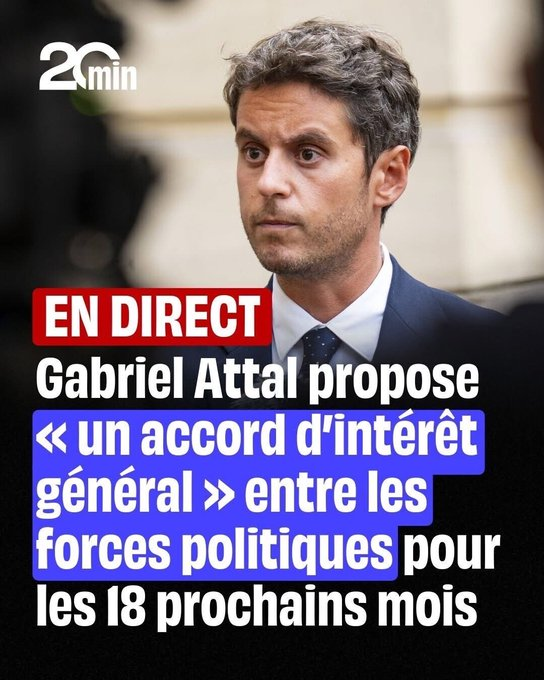 À votre avis, quel est le véritable but de Gabriel Attal ?🤔

A) Le poste de 1er Ministre
B) Le poste présidentiel en 2027 
#bayrou #AssembleeNationale #PremierMinistre 
#10septembre #BloquonsTout