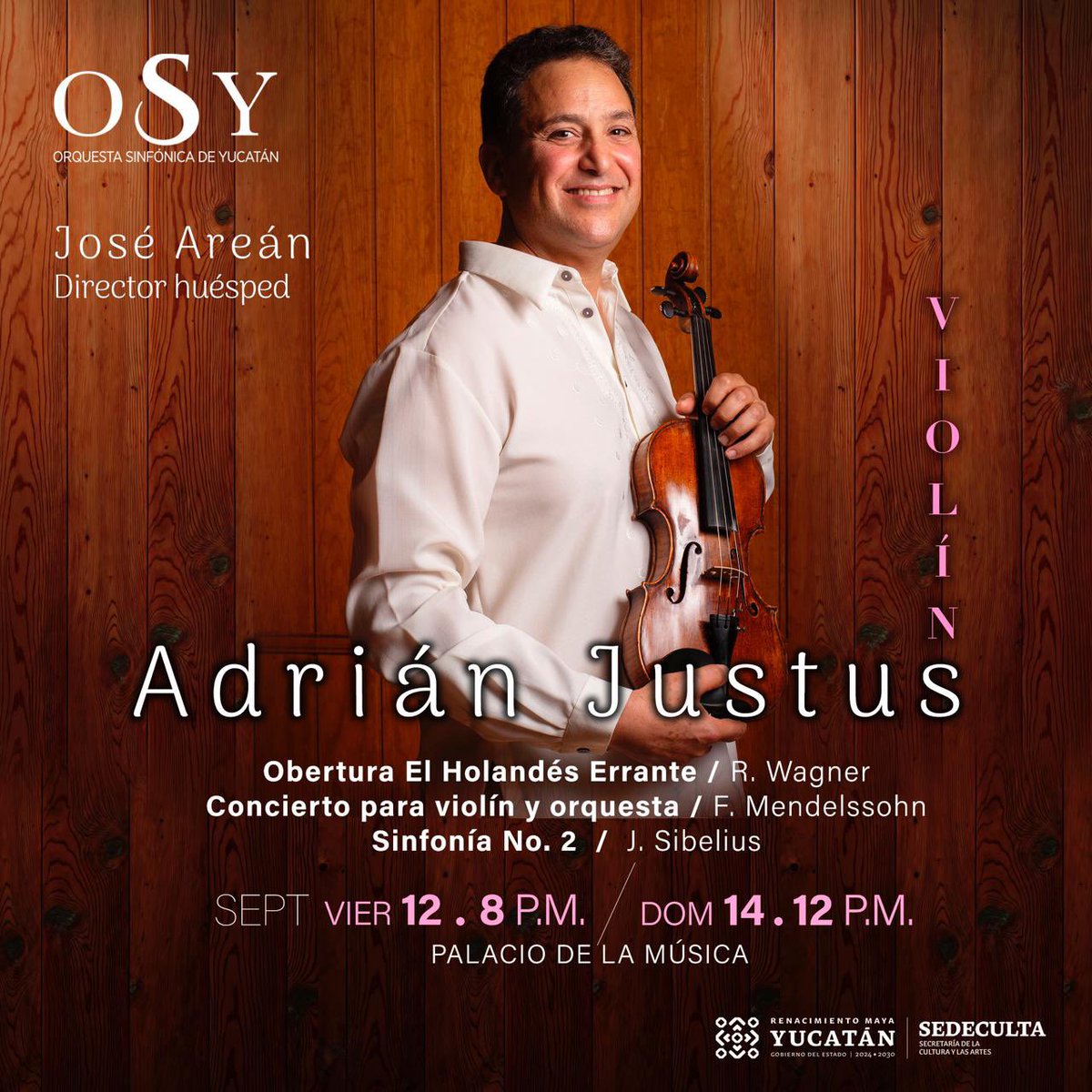 ✨Este fin de semana, la OSY te invita a un programa lleno de energía y virtuosismo.

🎟️ Adquiere tus boletos en: sinfonicadeyucatan.com.mx/web/venta
📍Taquilla Palacio de la Música 
📍Punto de vente La Isla Mérida 

¡Vive la experiencia OSY!