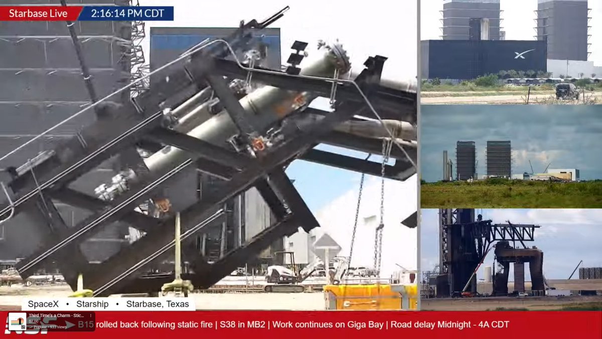 TheAstroN8's tweet image. Adapter cage and associated plumbing just went by the assembly site. Time to reconfigure Pad A for Ship 38 static fire!

youtube.com/watch?v=mhJRzQ…