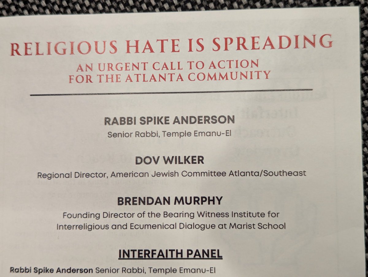 I attended the Religious Hate is Spreading event held at Temple Emanu-El last evening, where community members gathered to promote unity and stand against discrimination.
