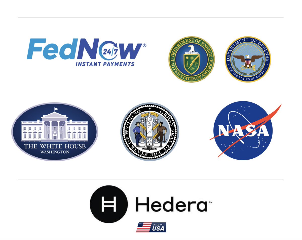 $HBAR x US Govt over the years

✅Dropp added to US FedNow ISO20022 system

✅Partner with US DoD/DoE backed Taekion

✅Featured in White House Digital Asset report

✅Selected for Wymong Frontier Stablecoin

✅Former aerospace testing of Hedera by NASA

An official US Gov