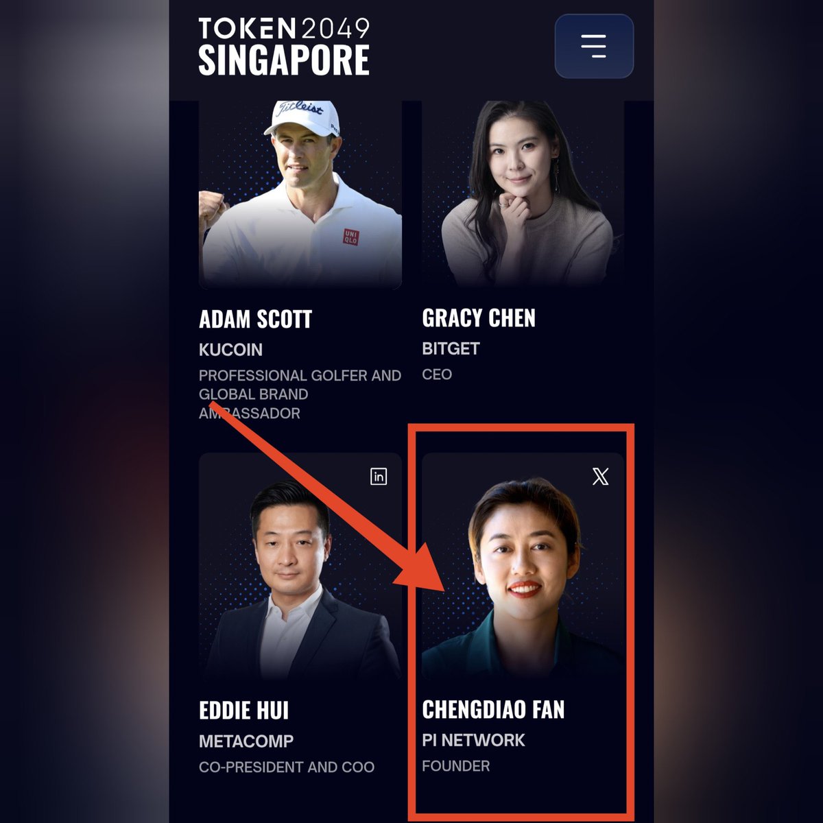 🔥BREAKING: #PiNetwork co-founder @Chengdiao has officially joined the # Token2049 Crypto Summit in Singapore as a guest speaker. 📆Summit Date:  October 1 & October 2