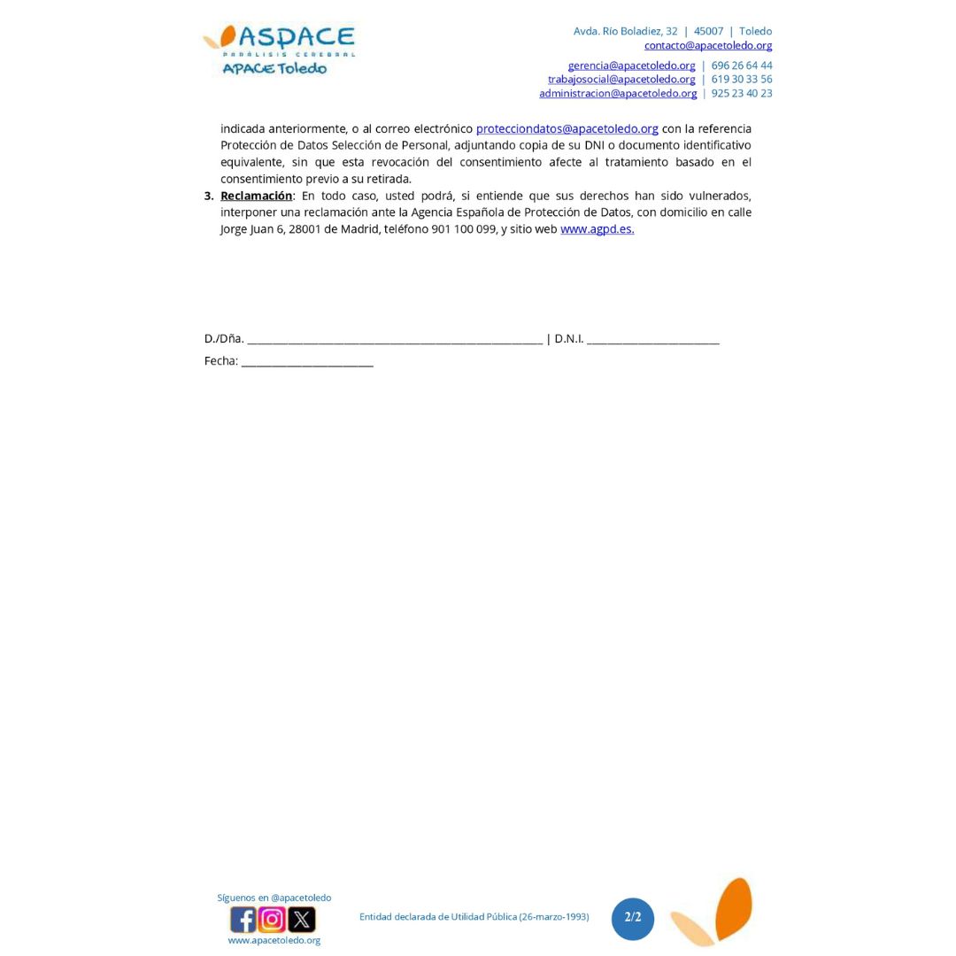 📢 ¡En APACE Toledo buscamos Monitor/a de Intervención para nuestro Centro Ocupacional y de Día!
Si tienes vocación social y quieres trabajar por la inclusión de personas con parálisis cerebral, ¡te esperamos!
ℹ️ Más info y requisitos: apacetoledo.org

#OfertaDeEmpleo