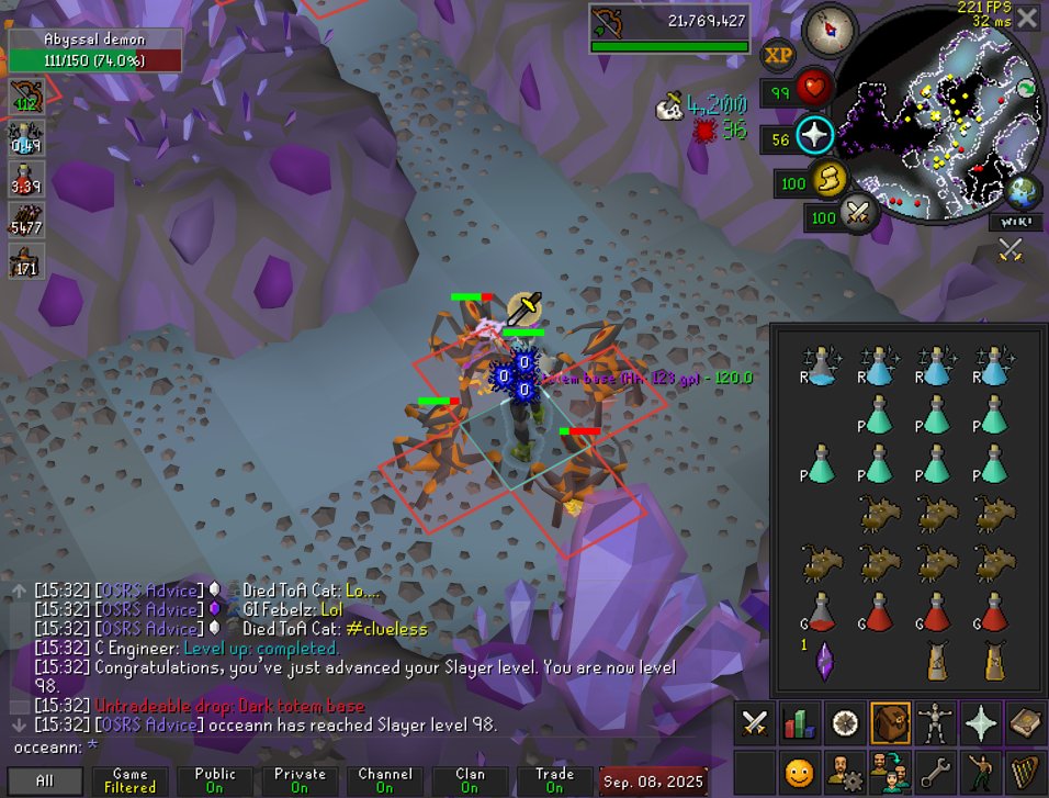 Oceanrss's tweet image. cool beans 98 slayer #1more #osrs