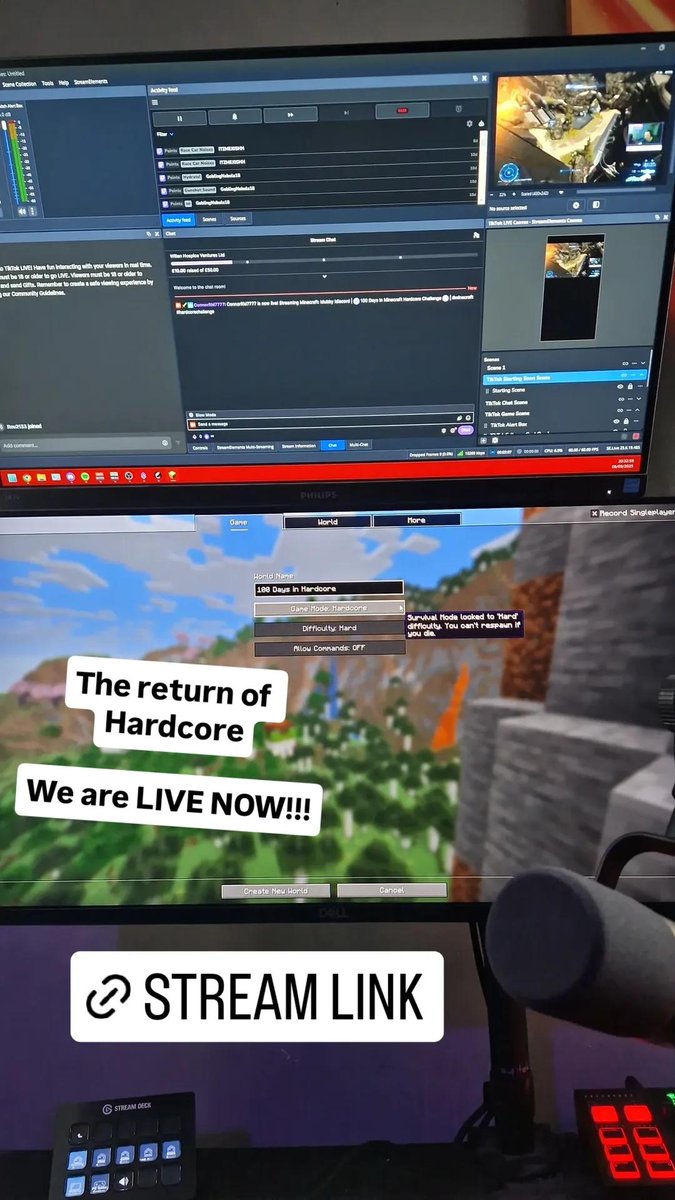 ConnorRM7777's tweet image. 100 Days in Hardcore, Can we do it???
Let's see LIVE NOW!!!

twitch.tv/connorrm7777

#twitch #gaming #minecrafthardcore #Minecraft #LiveNow #StreamingNow