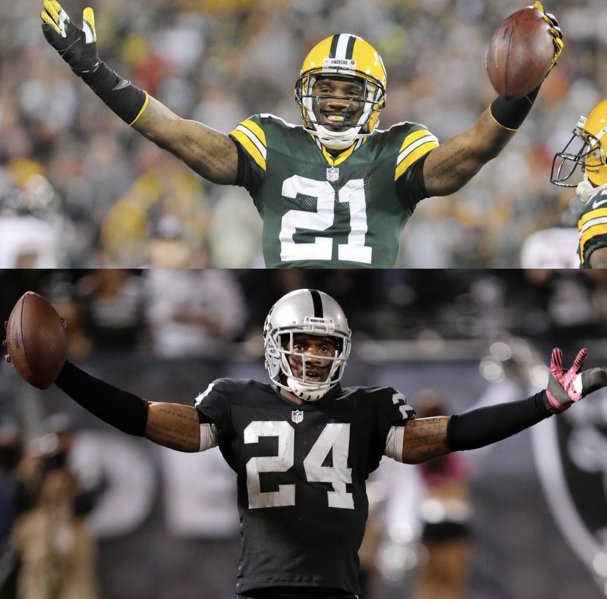 RETWEET IF YOUR TEAM IS 1-0 THOUGH #GoPackGo #RaiderNation | <a href="/CharlesWoodson/">Charles Woodson</a>