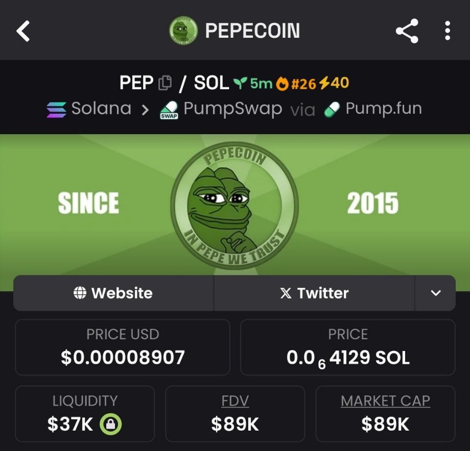 jaytheking's tweet photo. I highlighted #PEPECOIN at $89K Mcap in my private tg https://t.co/2Hy6aipkju
