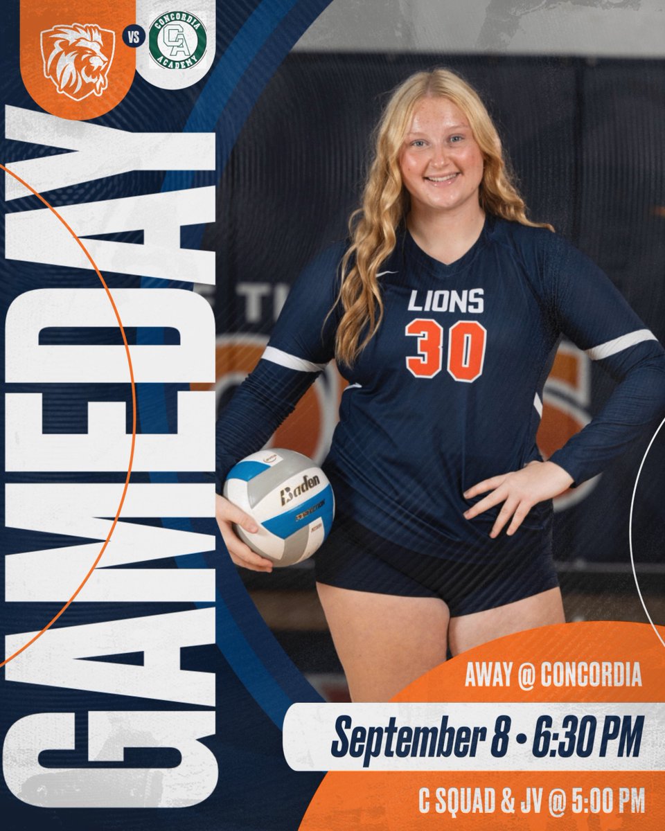 LCA_VB's tweet image. IT'S GAMEDAY!!! Lions are away tonight @ Concordia Academy💙🧡

⏱️: 5:00┃6:30
📍: Concordia Academy

#lcaroars