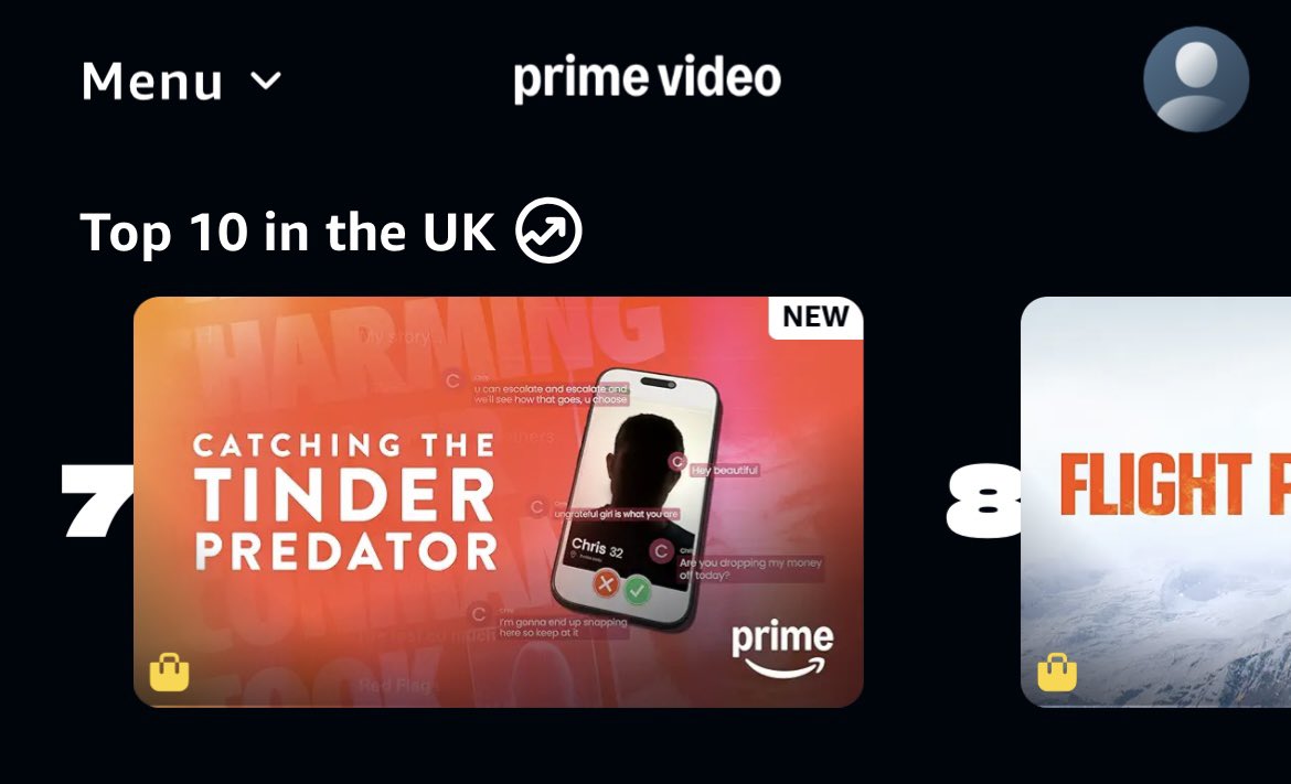 We’re currently sitting at number seven in the UK Top 10 on Amazon Prime with Catching the Tinder Predator and … I can’t believe it.