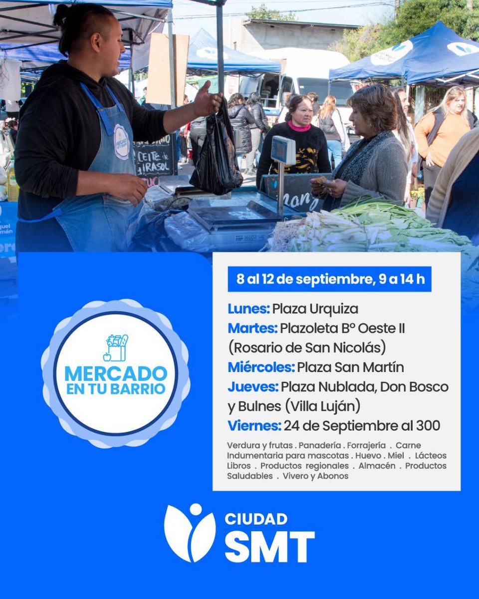 📷 Dónde estarán los puestos del Mercado en tu Barrio esta semana.