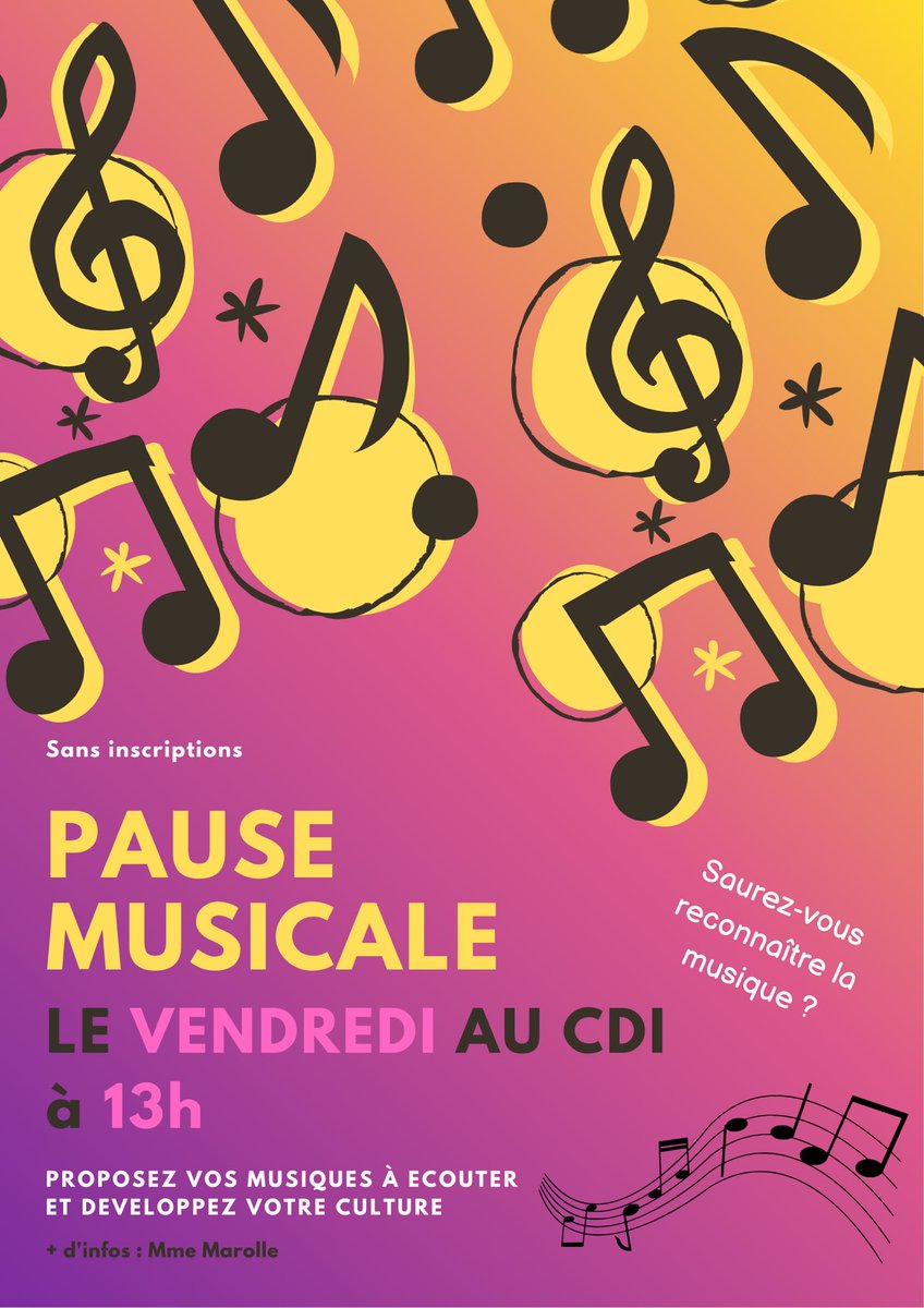 savigny_info's tweet photo. En 2025-2026 : LUNDI midi au CDI : Club des écoMotivés ; MARDI midi au CDI : Pause Histoire ; JEUDI midi au CDI : Club Culture des médias ; VENDREDI midi au CDI : Pause Musicale. #CDIsavigny https://t.co/IlfucAQfCr