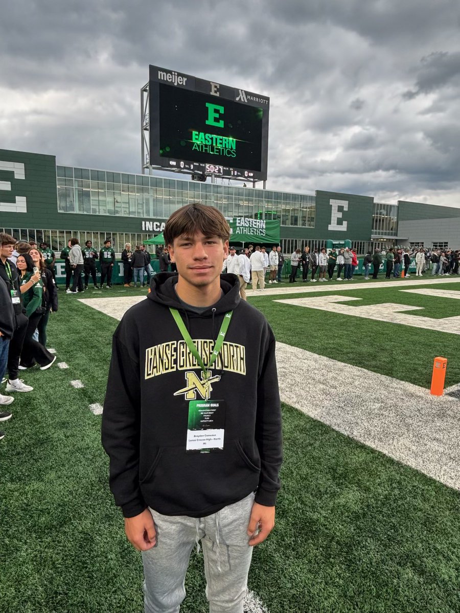 Had a great time at Eastern this weekend!The vibes were high and I loved every moment! #ETHOUGH #TheClimb <a href="/BrentWiddows/">Brent Widdows</a> <a href="/LCN_FB/">L'Anse Creuse North Football</a> <a href="/CoachGrig_NCSA/">Coach Grignon</a> <a href="/CoachOmli/">Tate Omli</a> <a href="/Coach_Creighton/">Chris Creighton</a> <a href="/CoachBenNeedham/">Ben Needham</a> <a href="/Coach_Collett/">Jeffrey Collett</a> <a href="/CoachNeilHerman/">Neil Herman</a>