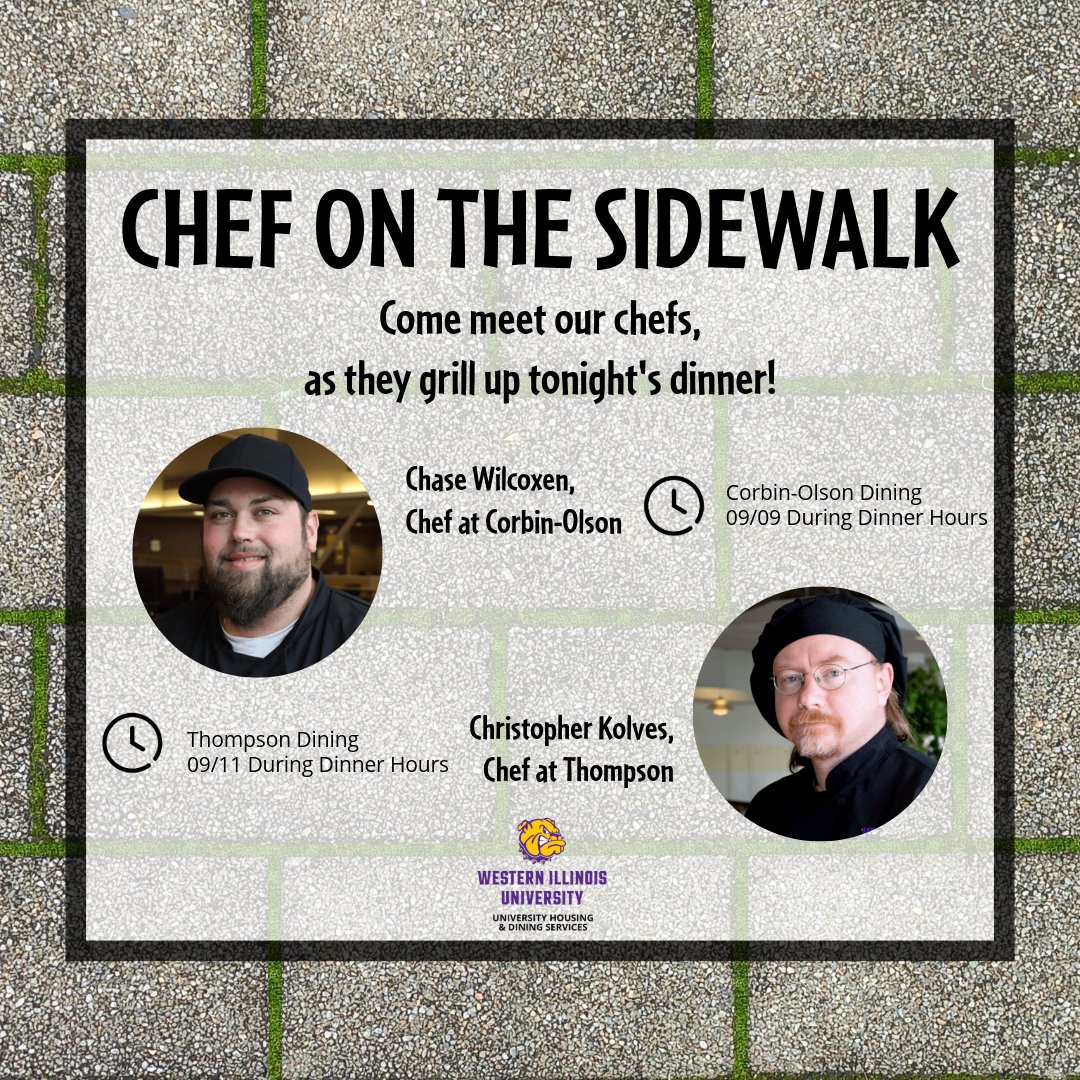 Come meet our Chefs tomorrow at Corbin-Olson and Thompson Dining Centers for our Chef on the Sidewalk event!