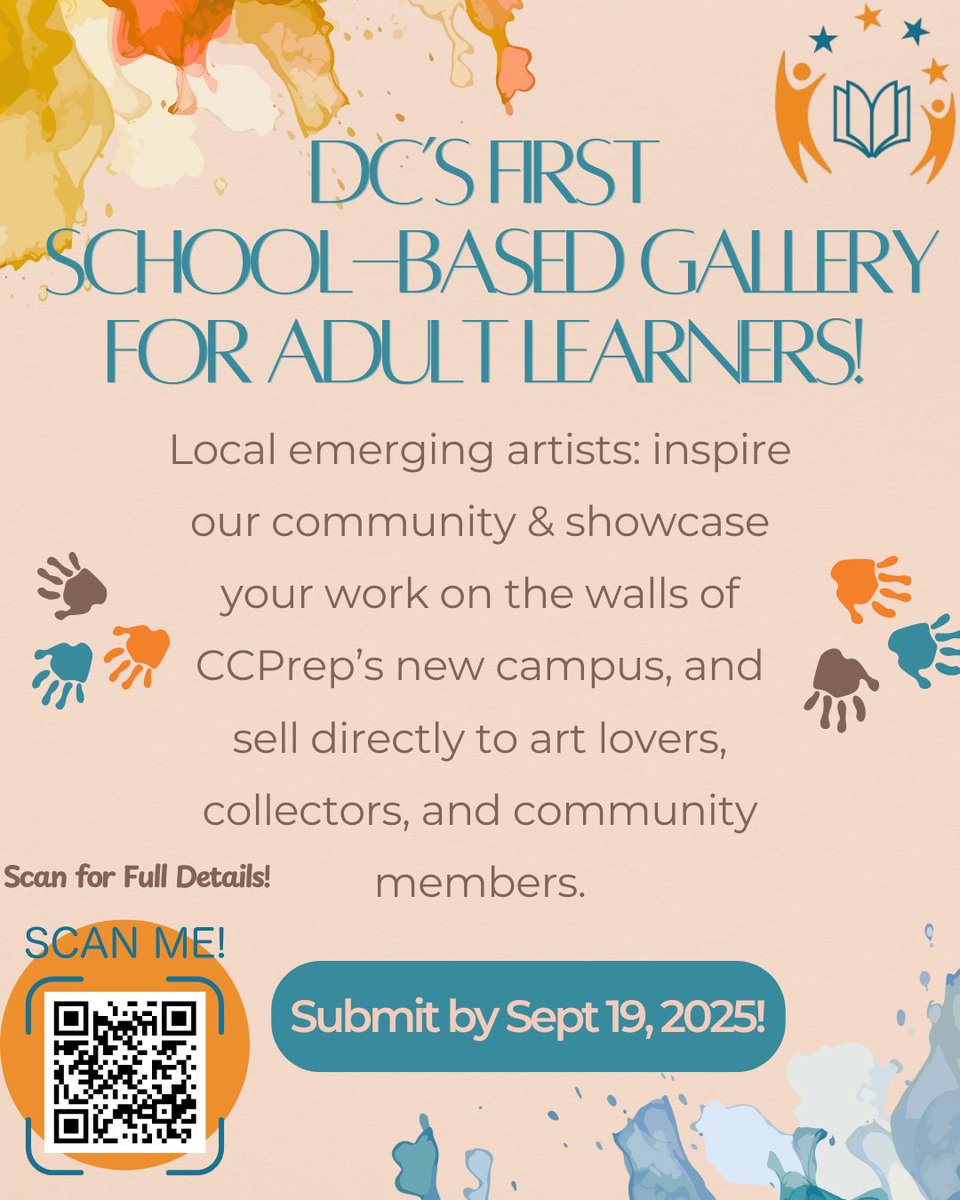 🎨 DC Artists — this is your moment! Be part of history with DC’s 1st school-based gallery for adult learners. Showcase your work &amp; inspire the community. Submit by Sept 19! 🔗 Link in bio #CCPrep #DCFutureFirst #DCArtists