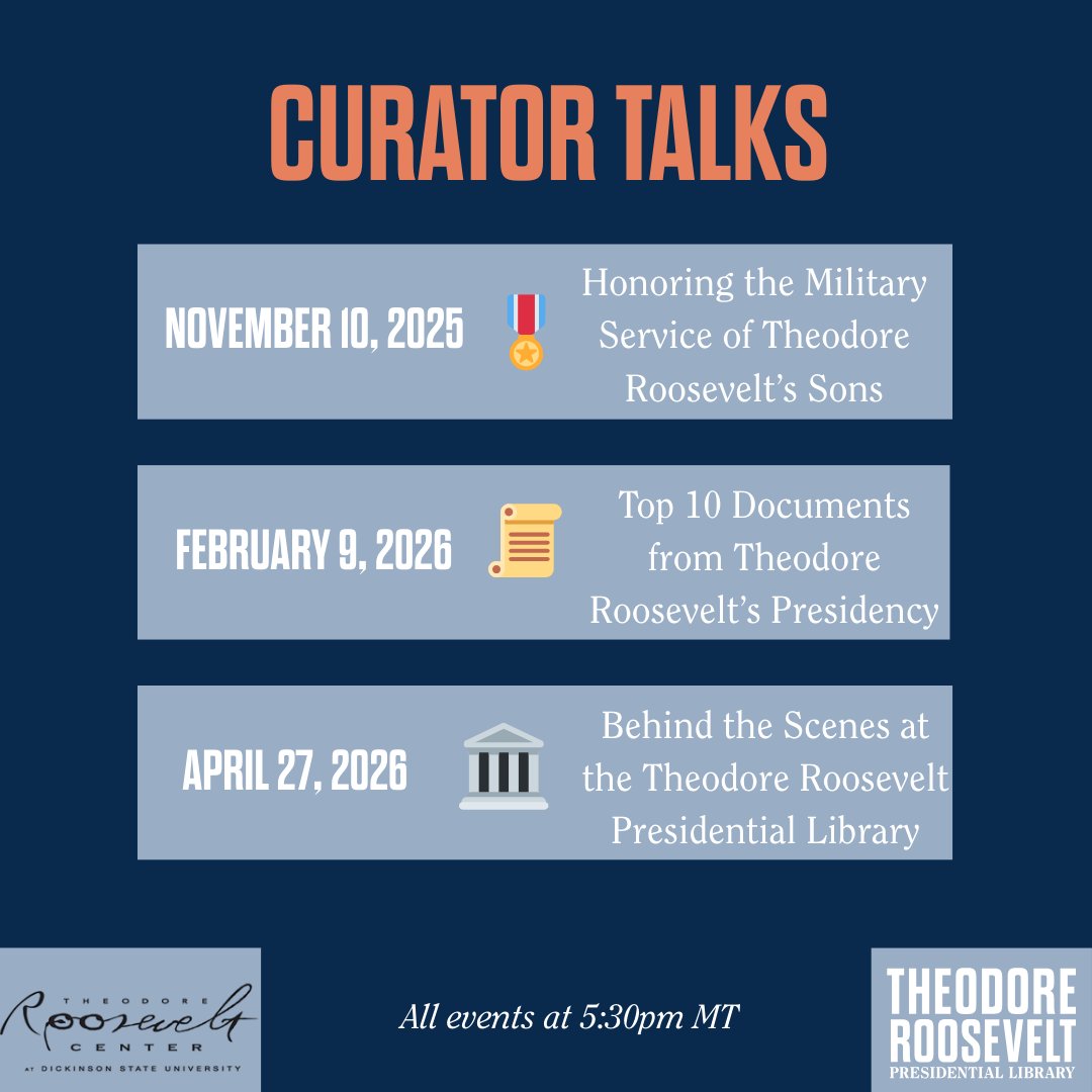 🎉 In honor of Theodore Roosevelt’s first visit to the Badlands on this day in 1883, the Library is excited to debut its inaugural virtual programming series for 2025-2026.

👉 For the full schedule, visit trlibrary.com/virtual

🗓️ Sign up for monthly updates at