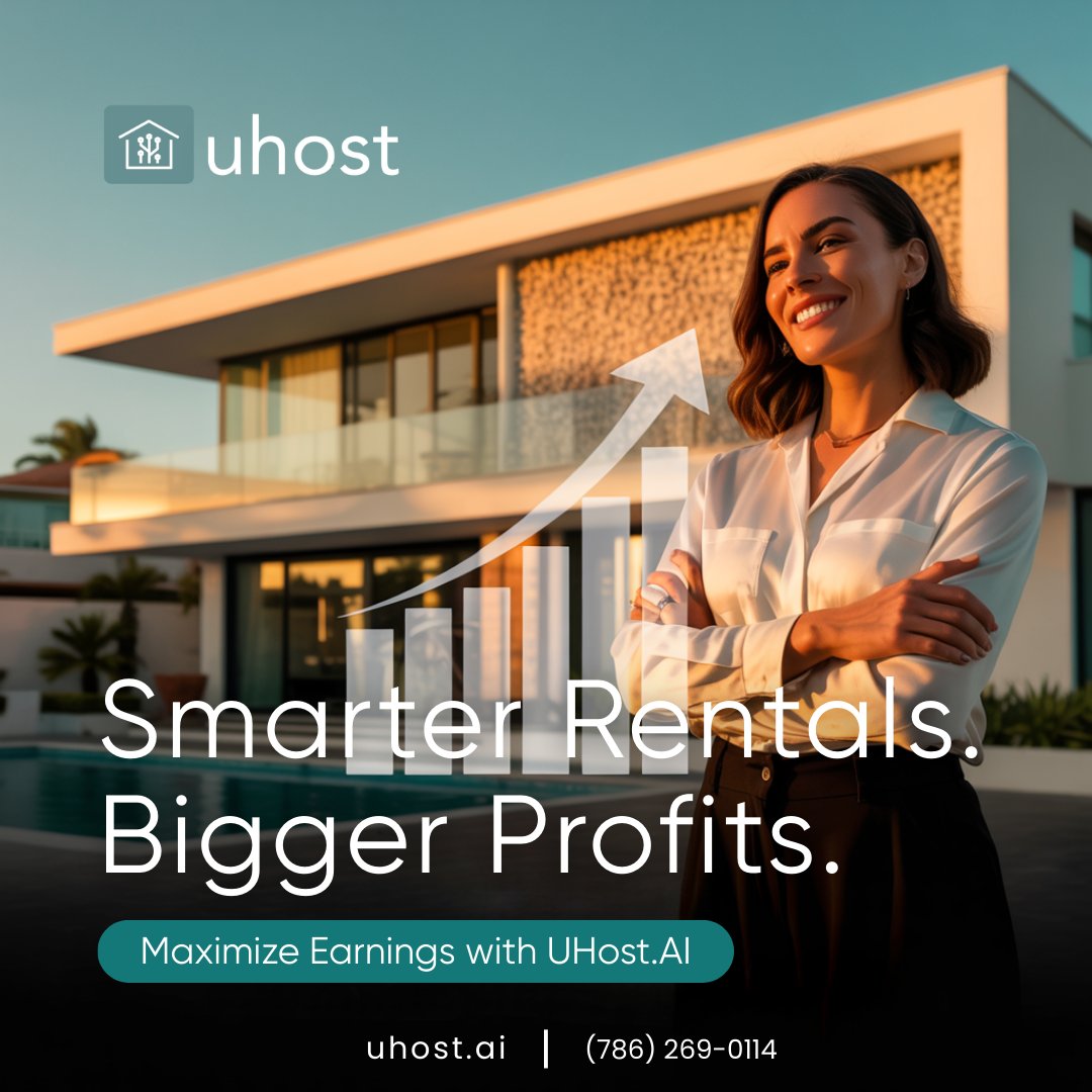 Uhost_ai's tweet image. 📈 Smarter Rentals. Bigger Profits.
With UHost AI, your rental learns from guests, market shifts &amp;amp; seasons:
🧠 Real-time pricing
📊 Booking insights
💬 Smart messaging
🔧 Predictive upkeep
Earn more. Work less. Stay ahead.
🔑 Link in bio.
#UhostAI #SmartRentals #STRSuccess