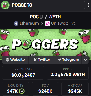 Dexscreener socials updated - time to $POG

:Poggers:

dexscreener.com/ethereum/0x8bf…

#POGGERS