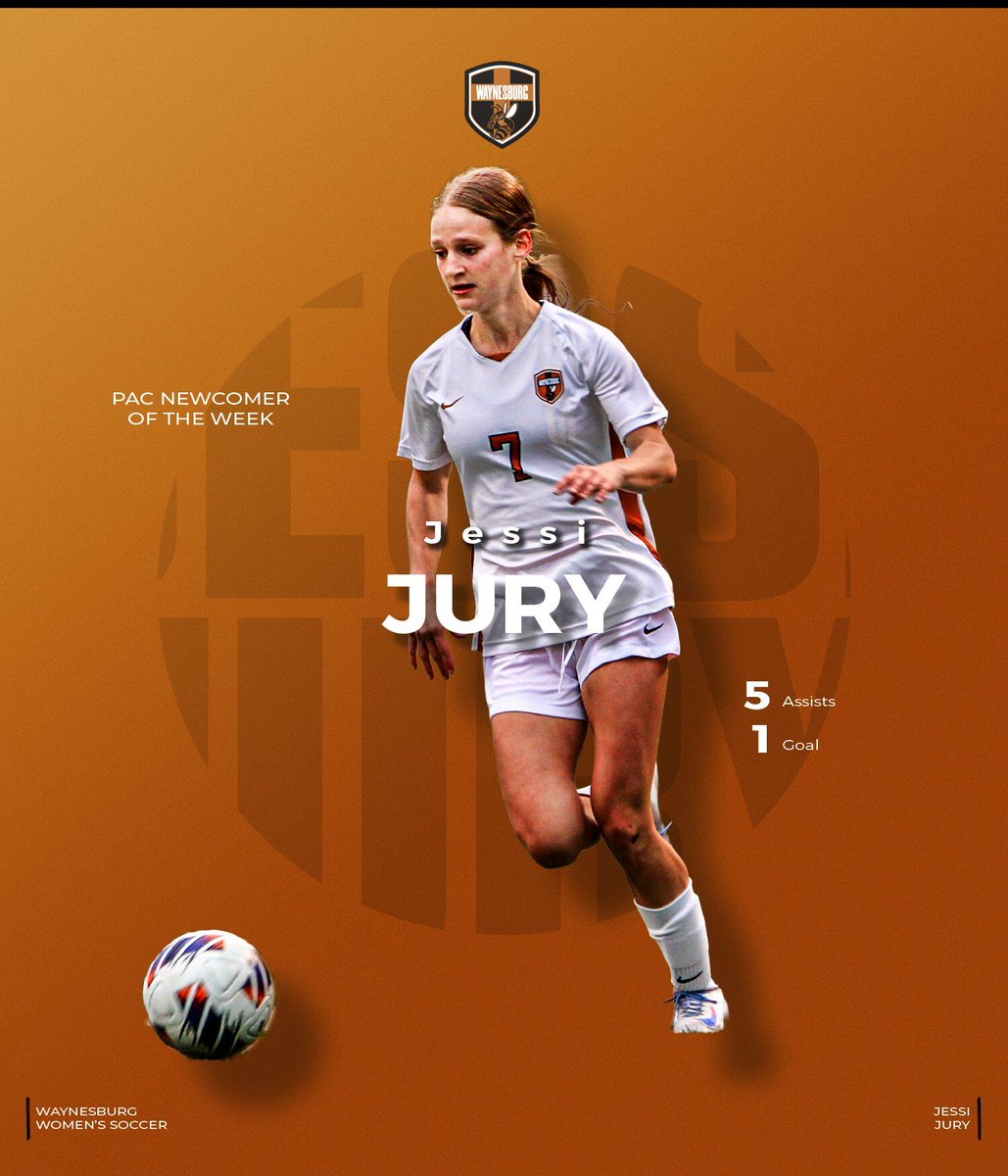 ⚽After scoring her first collegiate goal and tying a <a href="/WU_wsoccer/">Waynesburg Women's Soccer</a> record with four assists in a single game, Jessi Jury is the <a href="/PAC_Athletics/">Presidents’ Athletic Conference</a> Newcomer of the Week! #JacketUp

waynesburgsports.com/news/2025/9/8/…