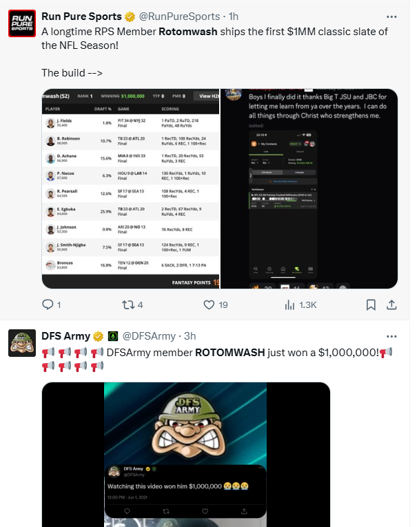 N_DFS_noob's tweet image. lol at these tout sites all taking credit for the same dude winning a milly