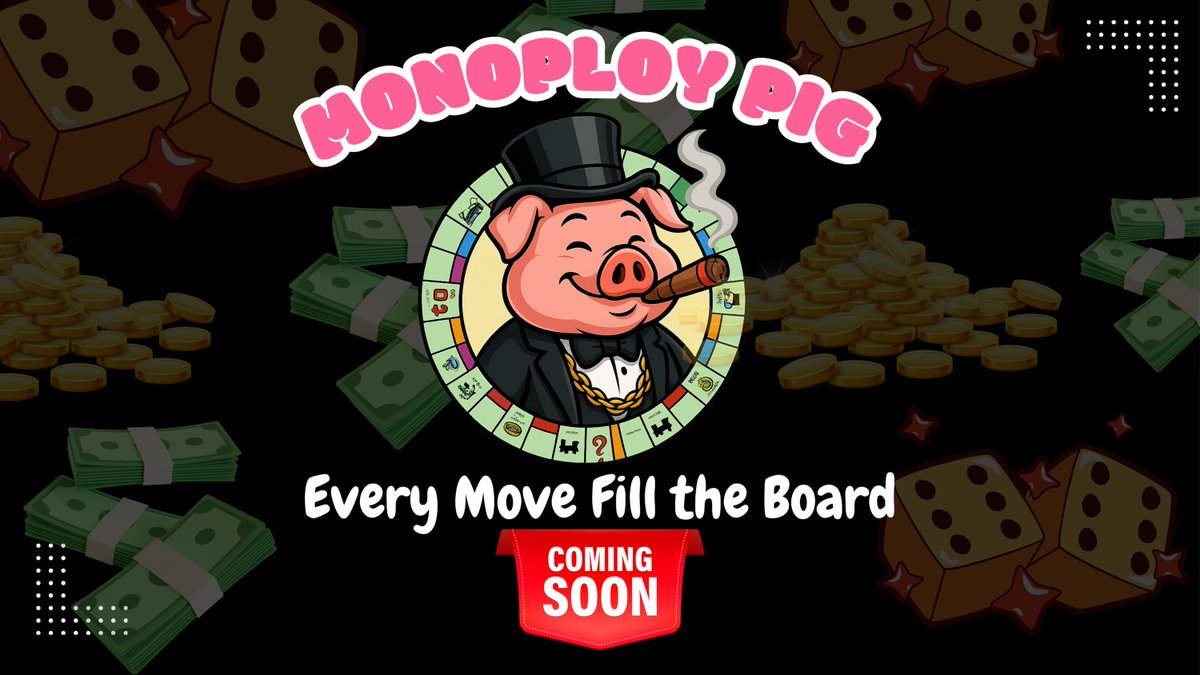 Monopolypig's tweet photo. 🐷🎩The Count Down Begins🐷
🎲 Welcome to the board. A new kind of token game is coming…
Powered by meme magic, on-chain chaos, and a very greedy pig 🐷💰
👉No team.
👉No promises.
Just play.⚠️ Board squares are filling...
#CryptoGames #PumpFunStyle https://t.co/yKoMgL3hy7