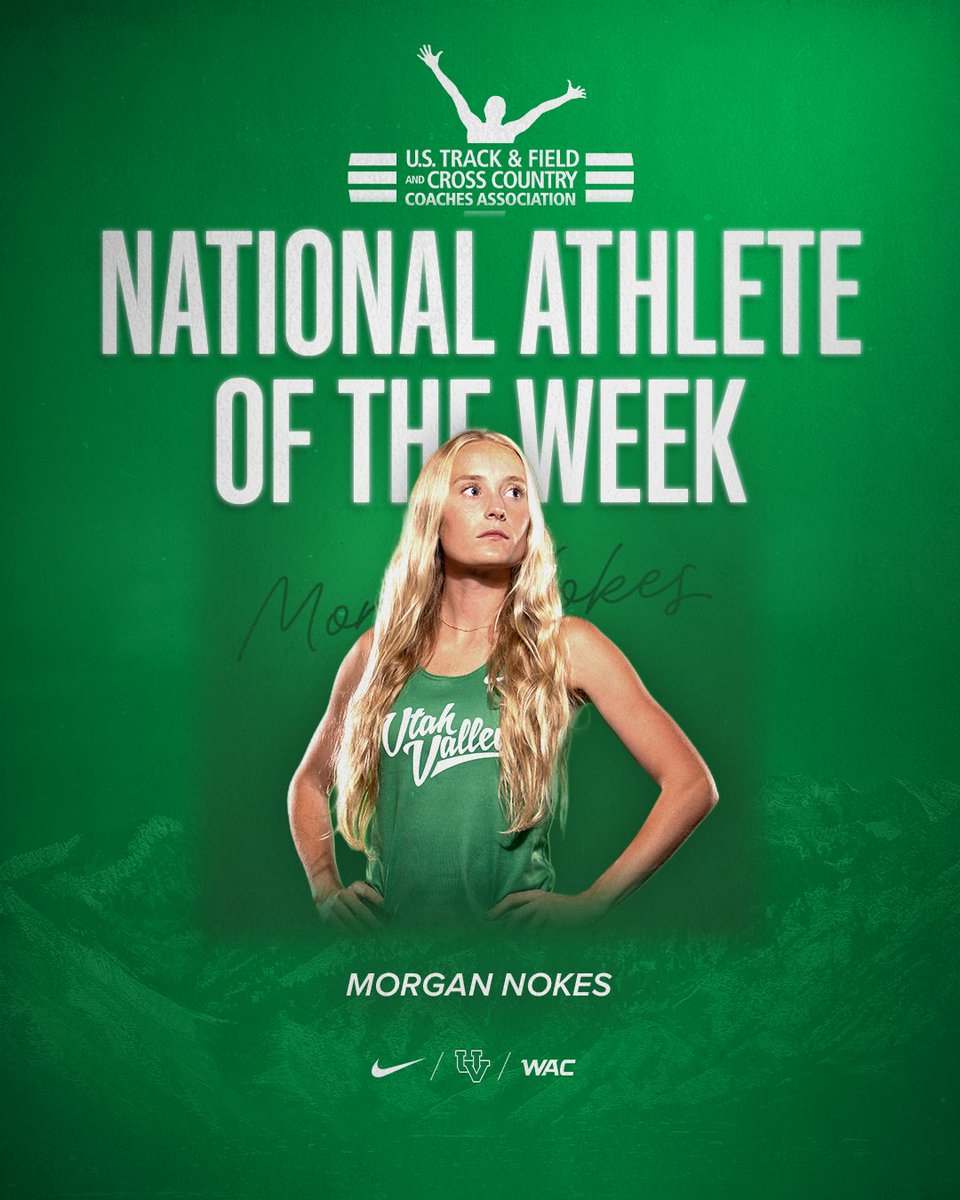 Morgan Nokes has been named the <a href="/USTFCCCA/">USTFCCCA</a> National Athlete of the Week for the opening two weeks of the season! 🥇🤩

Morgan is the first female Wolverine to earn this honor, and the second overall! 

🗞️ gouvu.com/news/2025/9/8/… 

#GoUVU | #ValleyForged