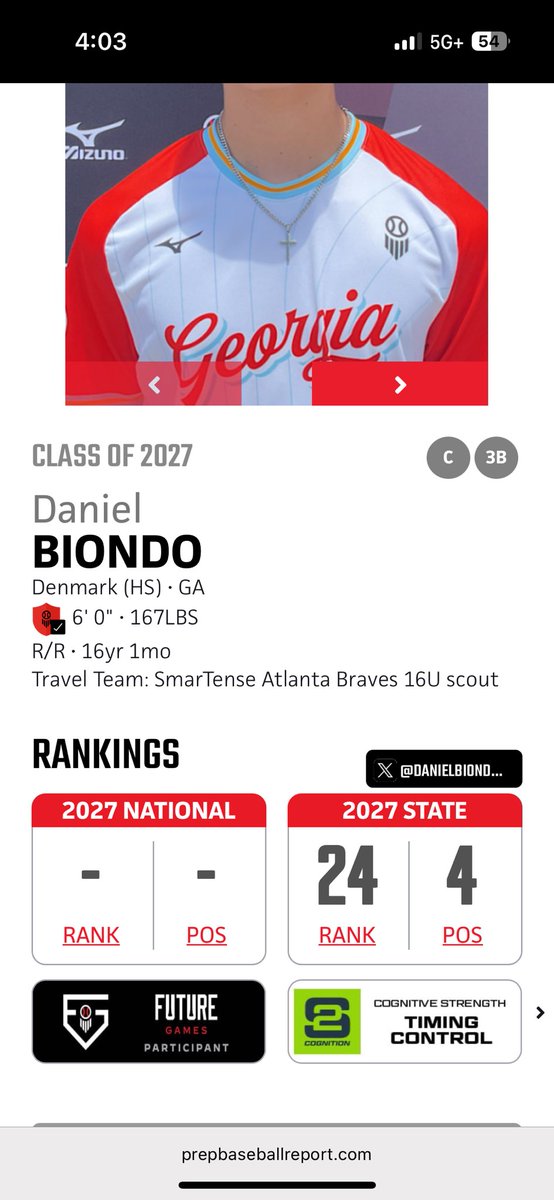 Daniel Biondo (@danielbiondo_8) on Twitter photo Blessed to receive #4 catcher in Ga and 24โth overall for <a href="/PrepBaseballGA/">Prep Baseball Georgia</a> thank you <a href="/IanSmittyGA/">Ian Smith</a> <a href="/Hudson_PBR/">Hudson Graham</a> more work to come. Continuing to grind. Blessed to receive #4 catcher in Ga and 24โth overall for <a href="/PrepBaseballGA/">Prep Baseball Georgia</a> thank you <a href="/IanSmittyGA/">Ian Smith</a> <a href="/Hudson_PBR/">Hudson Graham</a> more work to come. Continuing to grind.