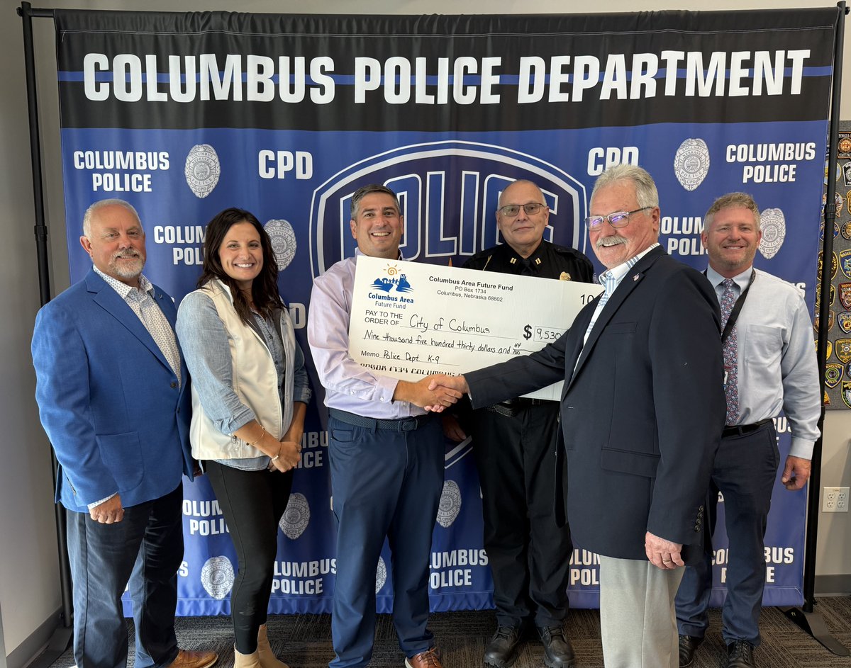We are excited to help the City of Columbus, acquire a new K-9 police dog. Last week we are able to donate $9,530 that was specifically designated for another K-9 after contributing to the purchase of K-9 Eros in 2019.  #k9unit #investinyourcommunity #CommunitySafety