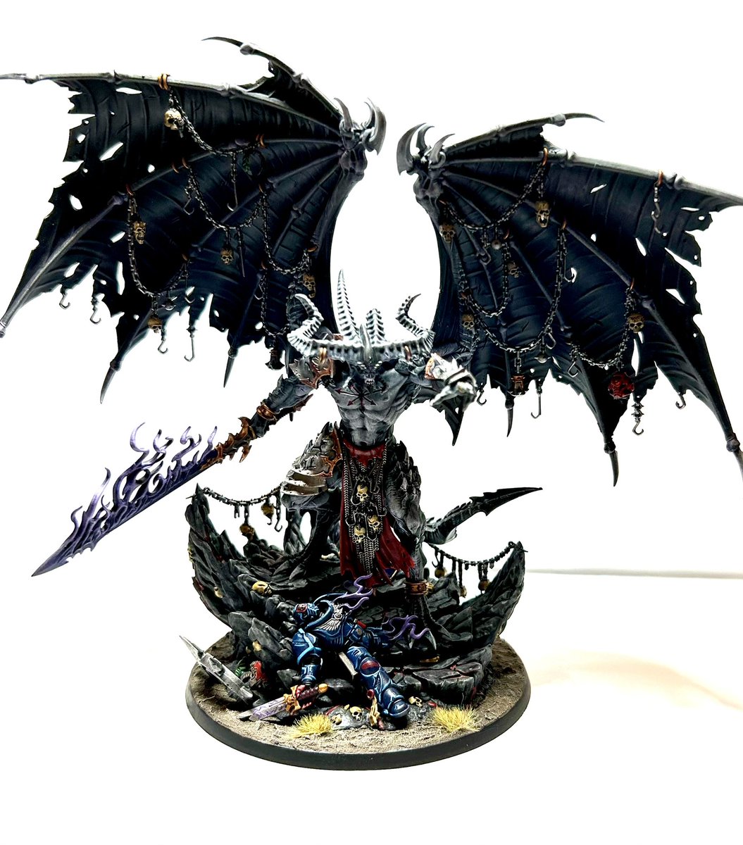 averagepaints's tweet image. Belly’s gonna get ya! I finally finished Be’lakor, the Dark Master. Pretty pleased with how he turned out, even if he is a nightmare to move around! Anyone got any good transport suggestions?! #warhammercommunity #paintingwarhammer