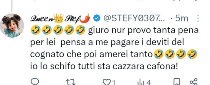 I debiti di tuo marito,mentre con il cognato 😉,se mi schifi non nominarmi più,ti assicuro che è un sentimento ricambiato!
Si no,nunn a fernimm chiù!
E ce sta' tant a parla'!😏
<a href="/STEFY030721/">𝒬𝓊𝑒𝑒𝓃👑𝒮𝓉𝑒𝒻🌶️</a>