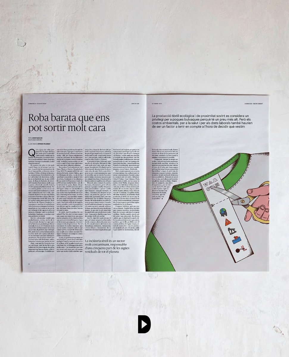 Este setembre escric al paper de <a href="/La_Directa/">Directa</a>, en podeu fer un tastet a l'enllaç. Parlo de la roba que portem. Il•lustració d'Esteban Plazibat.

directa.cat/roba-barata-qu…