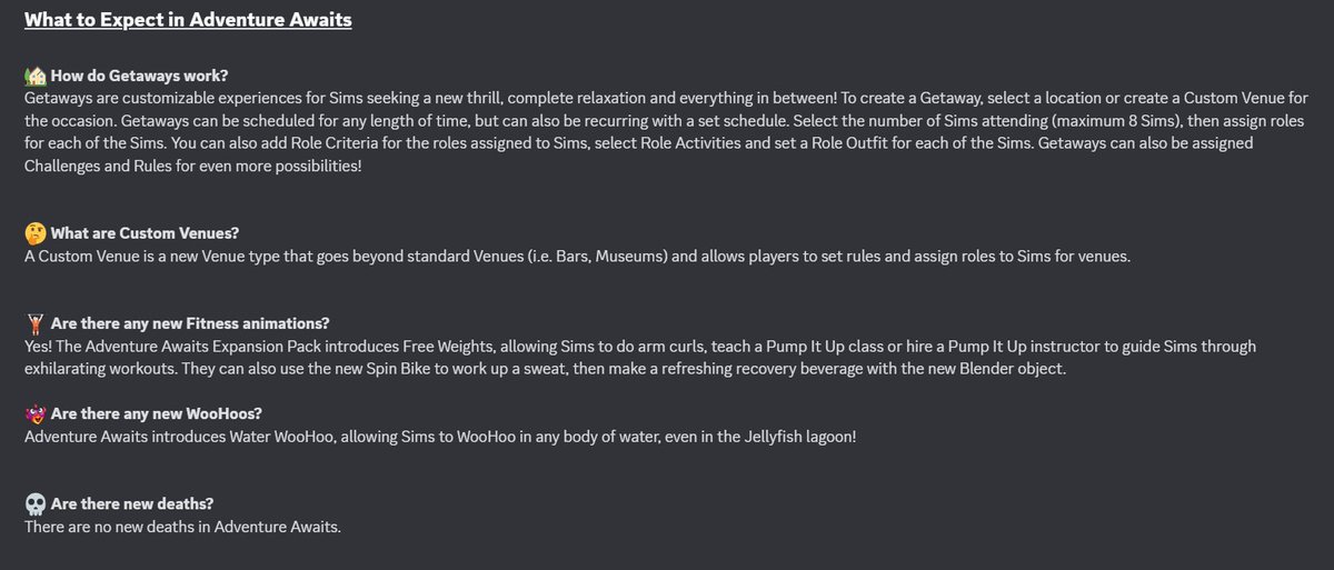 lunar_britney's tweet image. Maxis just dropped info on their discord about Adventure Awaits!