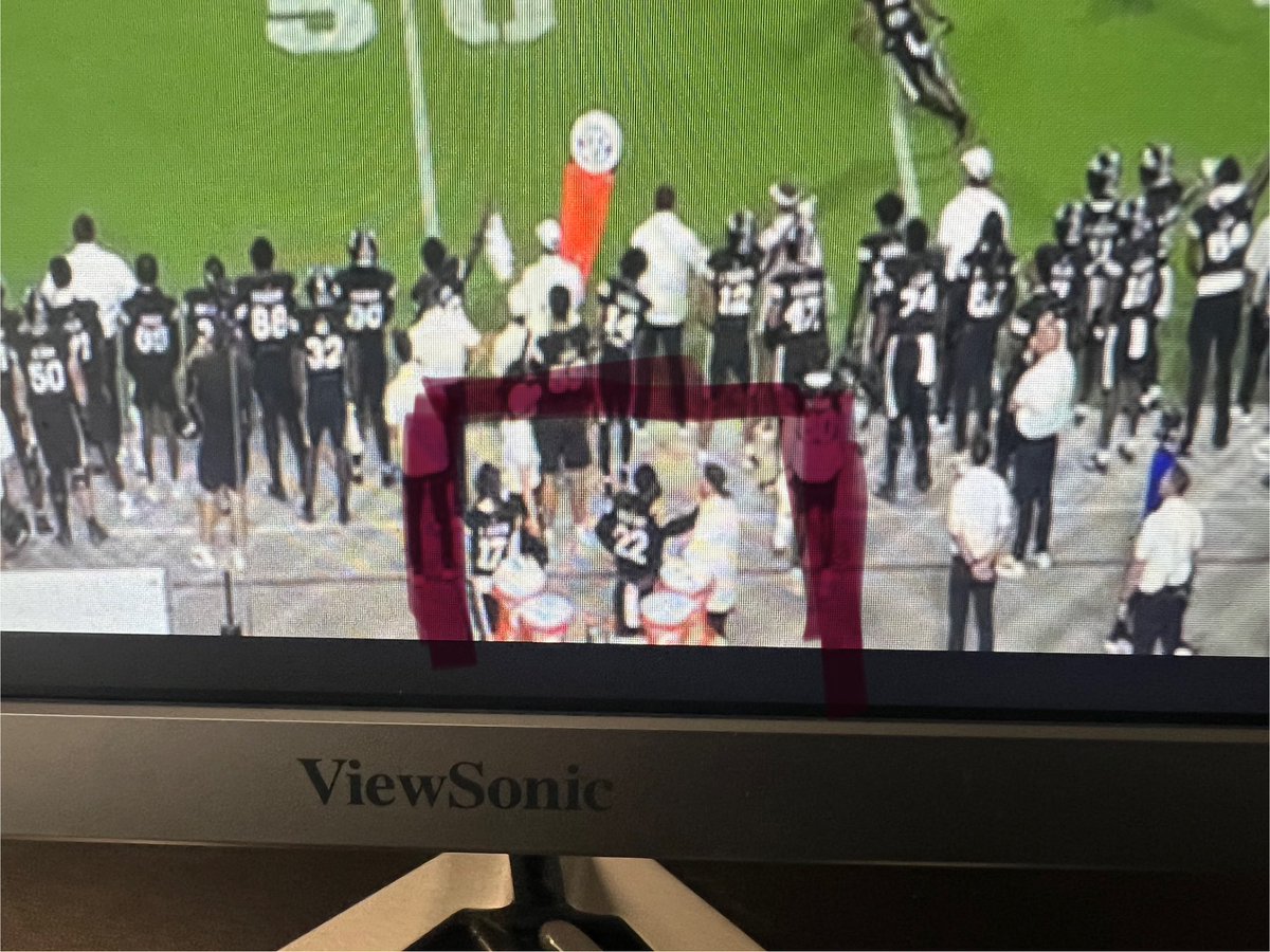 One of my favorite pics from Saturday night.  Me (white shirt) and #22 Kedrick Bingley-Jones.  He stopped by me on the TD throw and put his hand on my shoulder and mine his. I whispered a prayer and then Blake to BT for the win!  John 14:13 <a href="/HailStateFB/">Mississippi State Football</a>