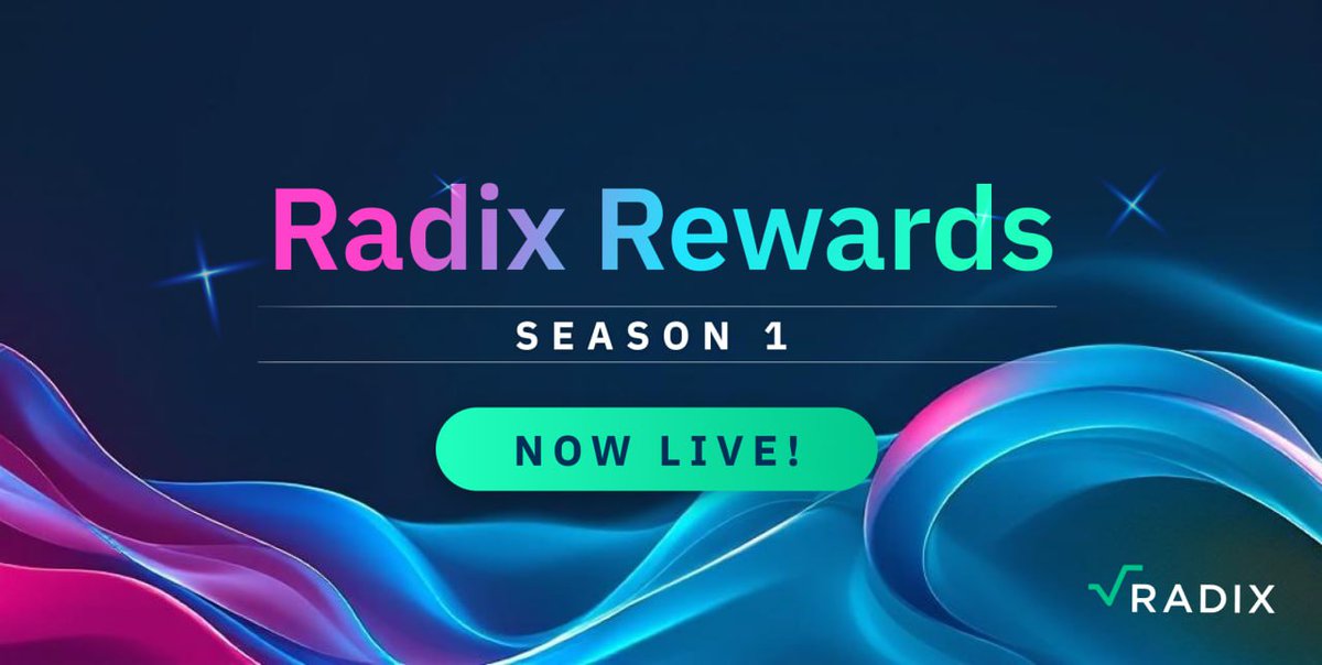 Radix Rewards Season 1 is Live: Earn Your Share of 1 Billion XRD! 

Here is how to get started:
radixdlt.com/blog/radix-rew…