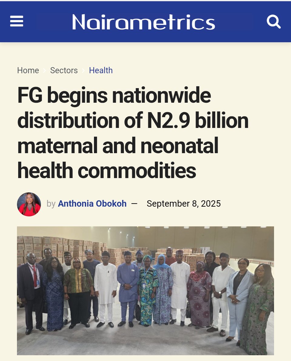 President Tinubu's administration has commenced the nationwide distribution of health commodities valued at ₦2.9 billion, as part of efforts to reduce preventable maternal and neonatal deaths in the country.

The commodities being distributed include delivery kits, antenatal