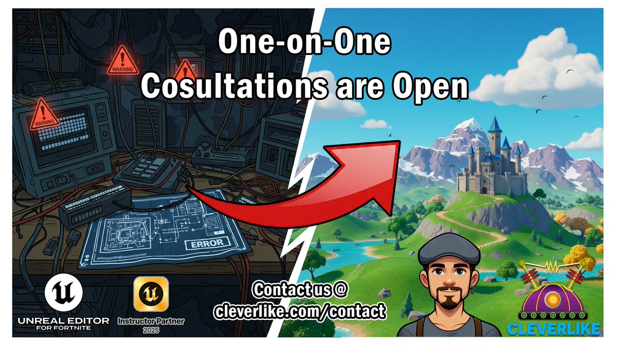 Ian Southwell➡️ #UnrealFest2025 (@iansouthwell2) on Twitter photo 👀Your #UEFN island is more than just a passion project, but are you wasting precious time?
🫣Don't miss out on unlocking your project's full potential
<a href="/cleverlike/">Cleverlike Studios</a> has your Unreal Authorized Instructor. Inquire with the link below
cleverlike.com/contact
#fortnite #training 👀Your #UEFN island is more than just a passion project, but are you wasting precious time?
🫣Don't miss out on unlocking your project's full potential
<a href="/cleverlike/">Cleverlike Studios</a> has your Unreal Authorized Instructor. Inquire with the link below
cleverlike.com/contact
#fortnite #training