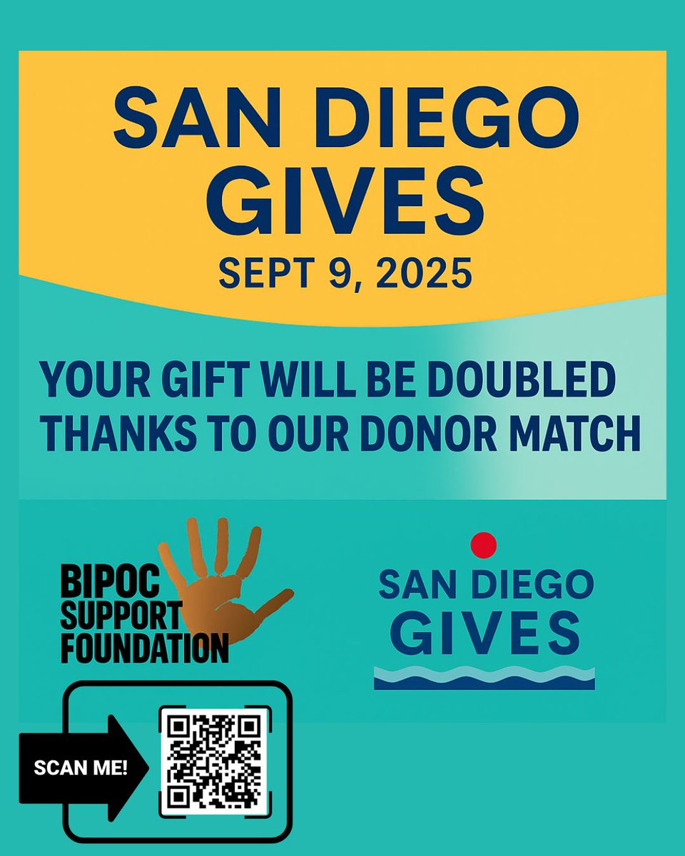 Twitter/X
✨ Today is the day — #SanDiegoGives! ✨
Your gift to BSF will be doubled thanks to our donor match 💛
Help us bring mindfulness into classrooms 🌱📖
📲 Give now: admin.spotlight.xyz/web/sticker/fe…