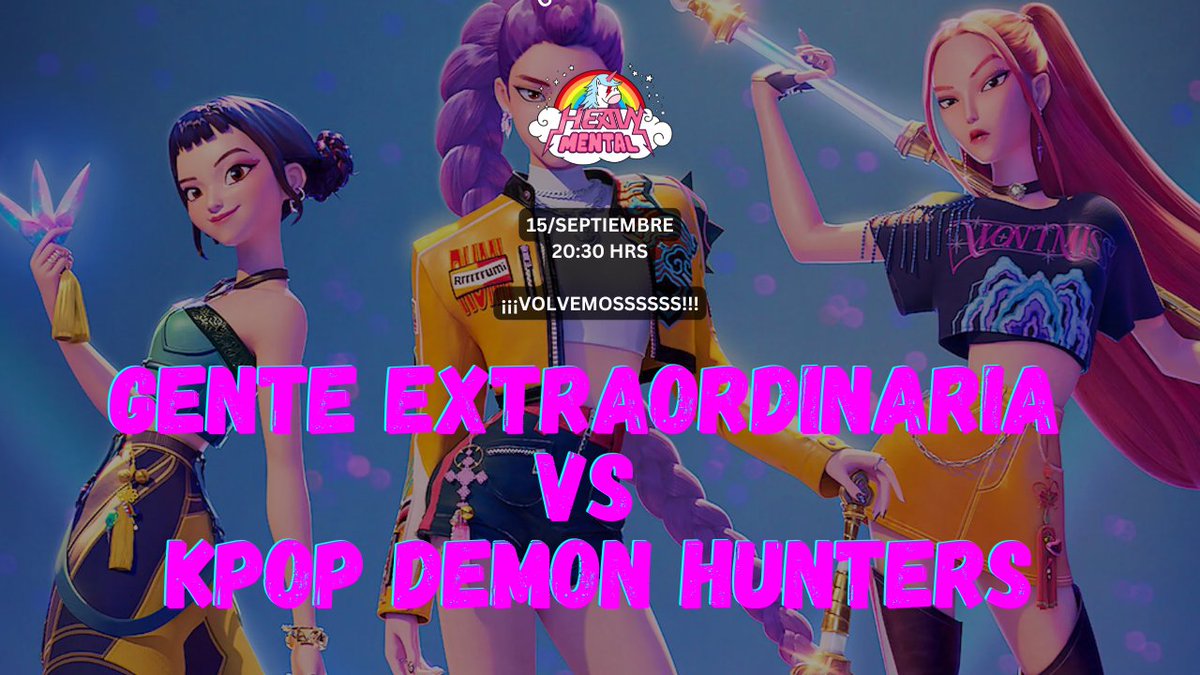 🚨 LUNESSSSS 15 - 20:30 HRS 🚨

#132 - ¿Qué es lo hace extraordinario a las Kpop Demon Hunters?” 🎤

🔗 youtube.com/live/-R5NkQAPy…