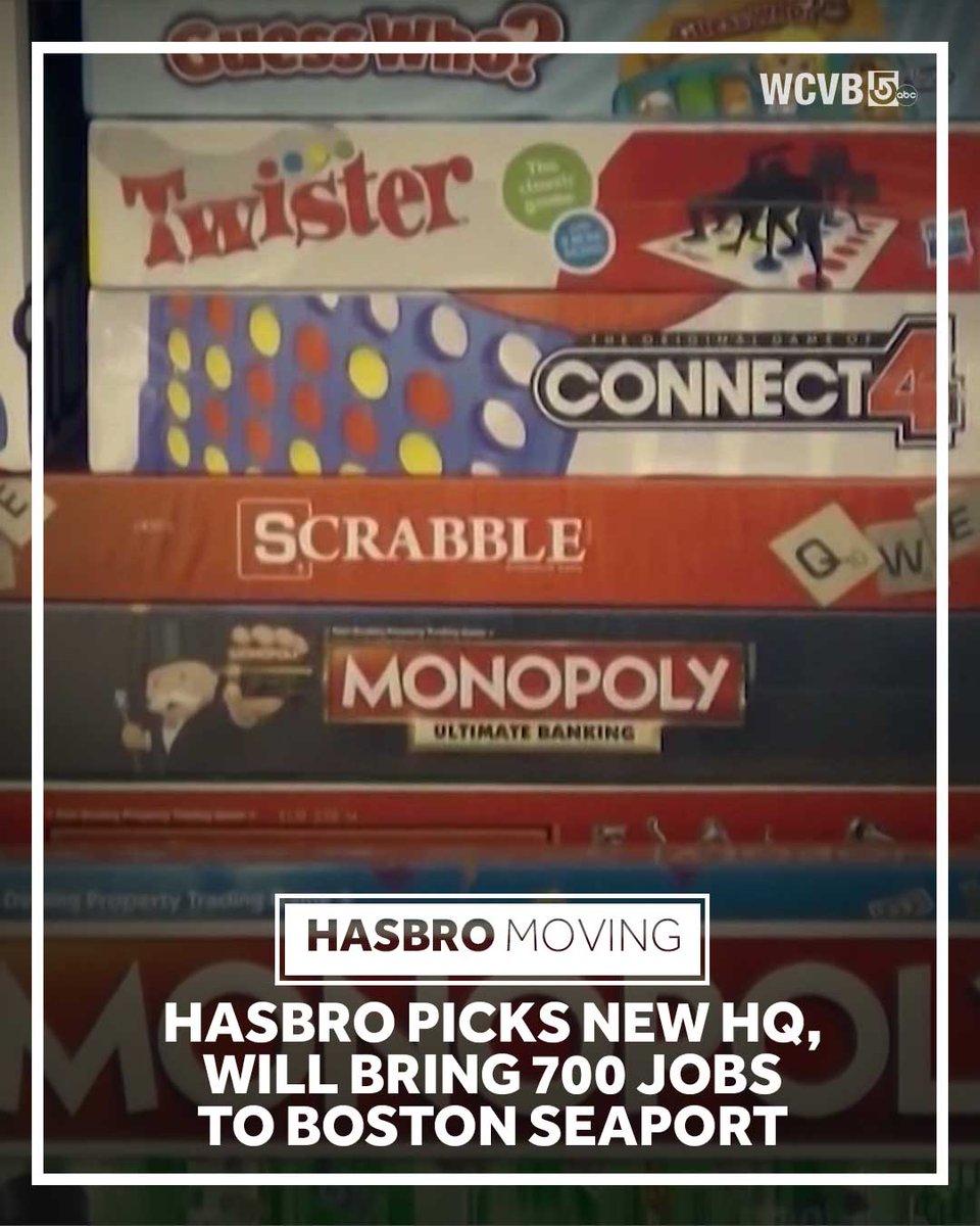 #Hasbro, the company behind childhood favorites like Monopoly and Play-Doh, is ditching #RhodeIsland and moving to #Boston. wcvb.com/article/hasbro…